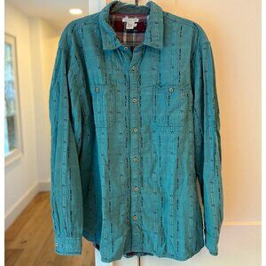 Carbon2Cobalt Teal Blue Button Down Shirt XL Men’s Casual Cotton Long Sleeve